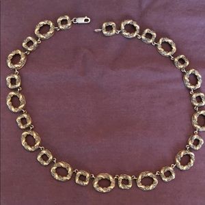 Silver and gold necklace with marcazite.